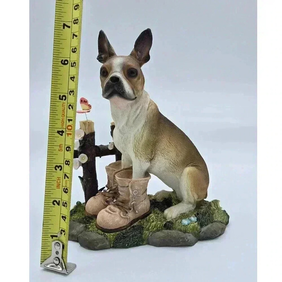 Adorable Ceramic Dog Figurine with Butterfly - Perfect Home Decor - Picture 7 of 8
